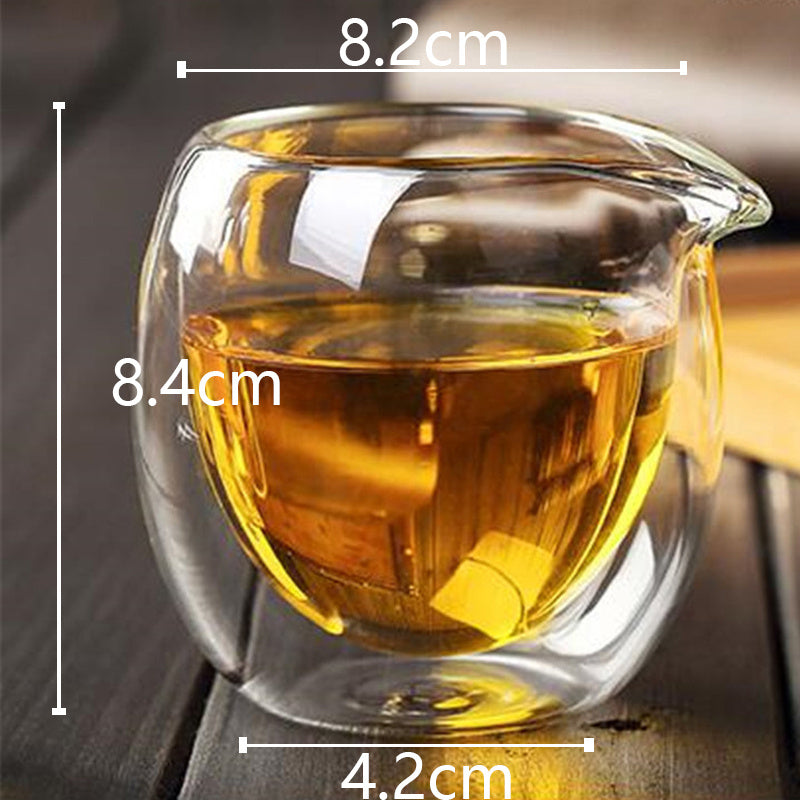 Glass Tea Set Double Layer Fair Mug Heat Insulation Tea Pot