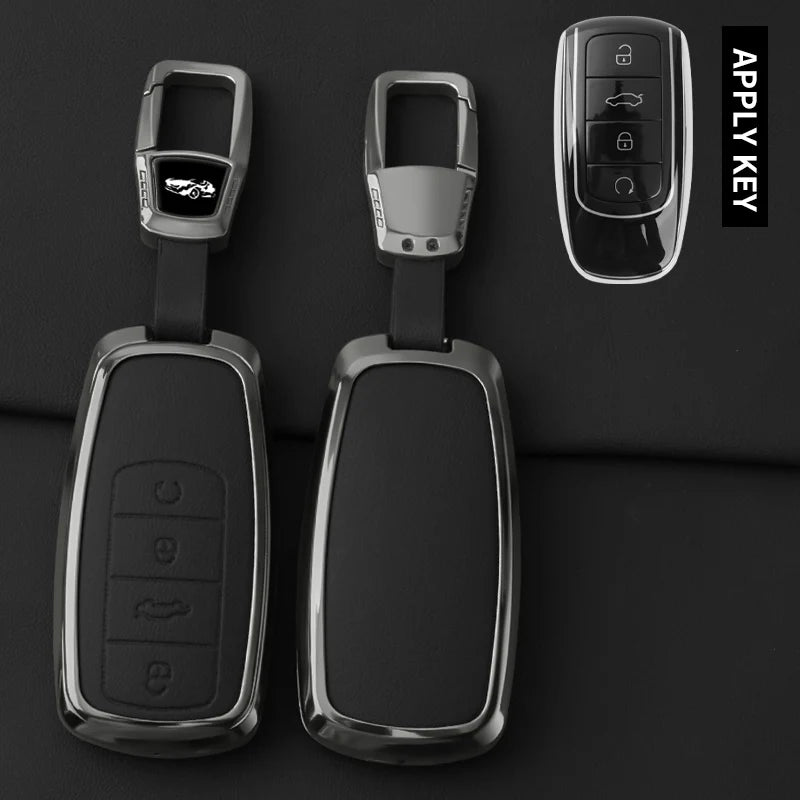 Metal Leather Car Key Case Cover For Chery Tiggo 8 Pro Tiggo 8plus New 5 plus 7pro Chery Tiggo 7 Pro Max Omoda 5 C5 Modod Shell