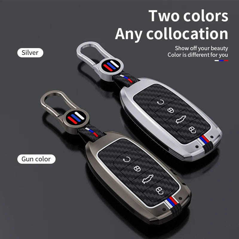 4 Button Zinc Alloy Car Key Case Cover For Chery Tiggo 8 PLUS 8 Pro 7 Pro Arrizo 5 PLUS 2021 Car Holder Bag Styling Accessories