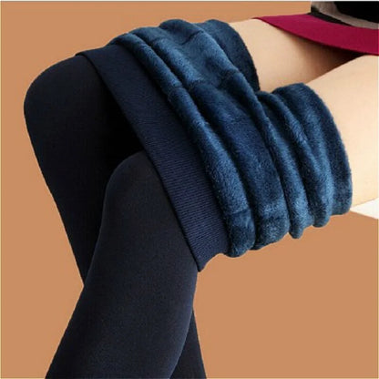 Women's winter leggings autumn/winter extra fleece extra pearl fleece all-body warm pants high waist elastic foot