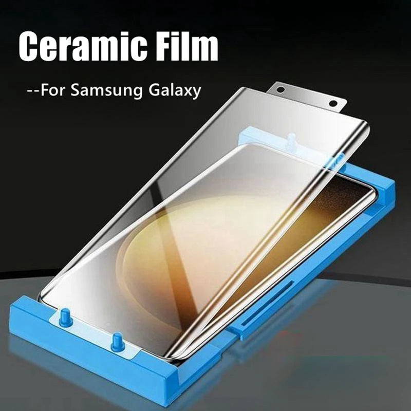 Curved Screen Protector For  Samsung Galaxy S23 Ultra , S22 ultra , S21 ultra , for S24 Ultra  Ceramic Film With Install Kit