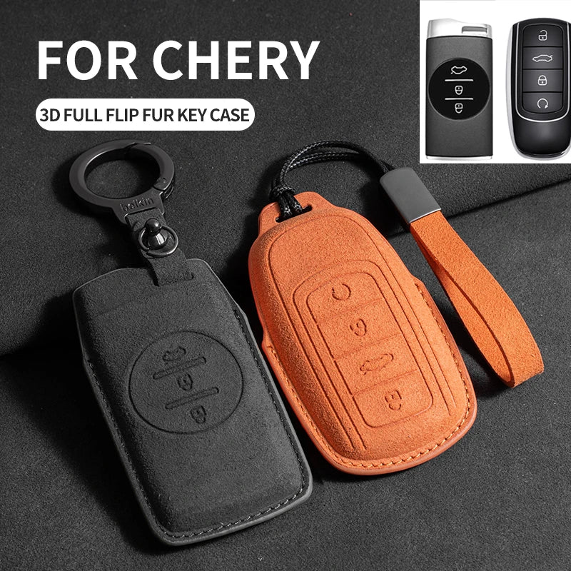 FOR CHERY Omoda 5 Tiggo 8 Pro 9 arrizo 5plus Tiggo 3 5X plus Jaecoo J7 8  Exeed TXL Key Fob Cover Suede leather case accessories