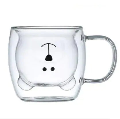 Animal-themed Double-layer Glass Mug