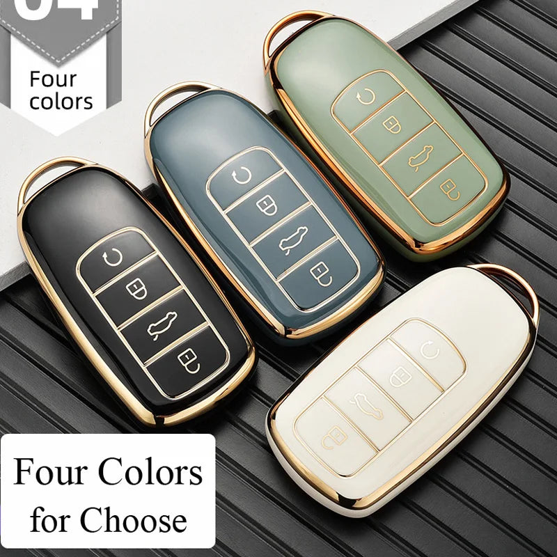 Soft TPU Car Key Case Cover For Chery Tiggo 8 Pro Tiggo 8plus New 5 plus 7 pro 4 Button Keyless Entry Smart Key Protector Shell