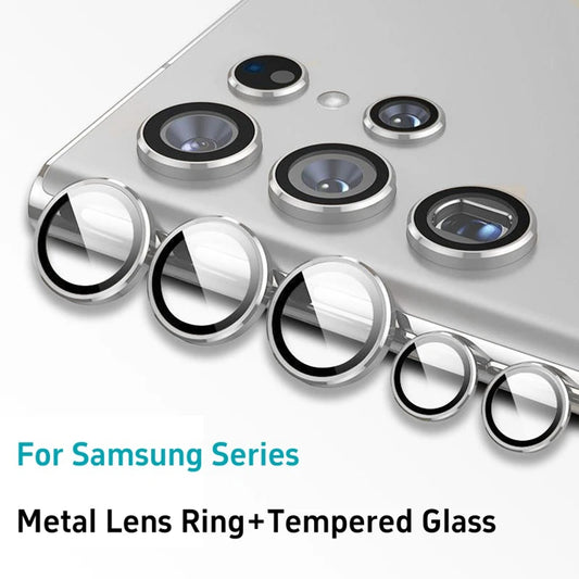 Metal Ring Camera Tempered Glass For Samsung Galaxy S24 S23 Ultra Aluminum Alloy Lens Case For Samsung S24+ S24Ultra Lens Cover