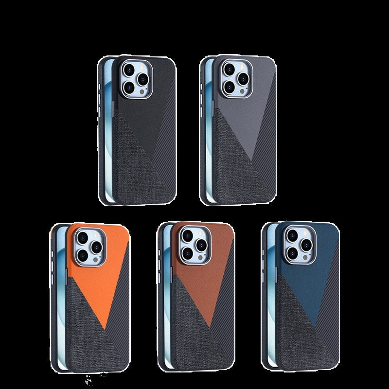 Applicable To 15Pro Magnetic Phone Case Combination Of Three Pigment Leather 16