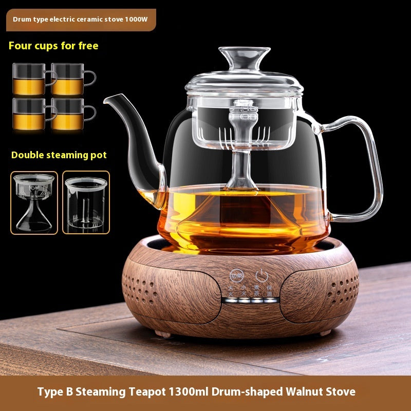 Glass Pot With Dedicated Steaming Pot For Brewing Tea