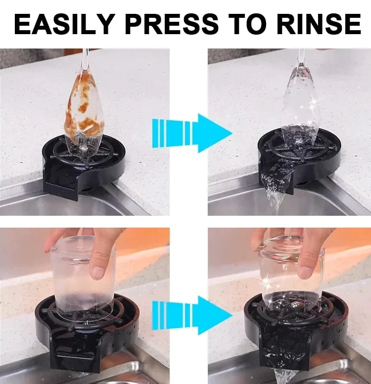 Automatic High Pressure Cup Washer Faucet Glass Rinser Glass Cup Washer Bar Beer Milk Tea Cup Cleaner Kitchen Sink Accessories