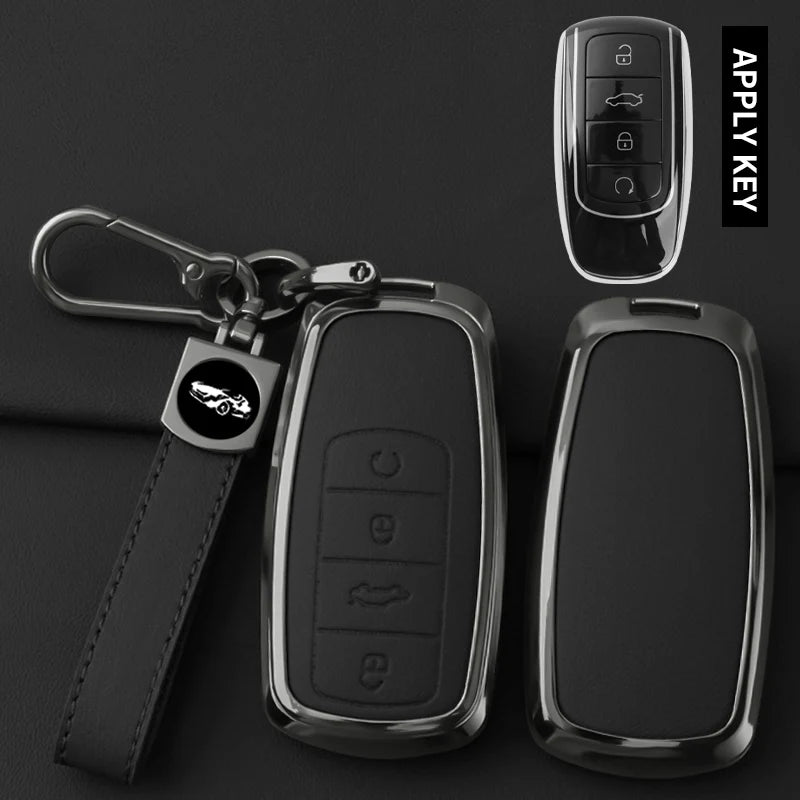 Metal Leather Car Key Case Cover For Chery Tiggo 8 Pro Tiggo 8plus New 5 plus 7pro Chery Tiggo 7 Pro Max Omoda 5 C5 Modod Shell