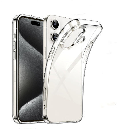 iPhone 16, 16+, 16 Pro & 16 Pro Max Transparent Large Hole TPU Soft Shell Full Cover Phone Case