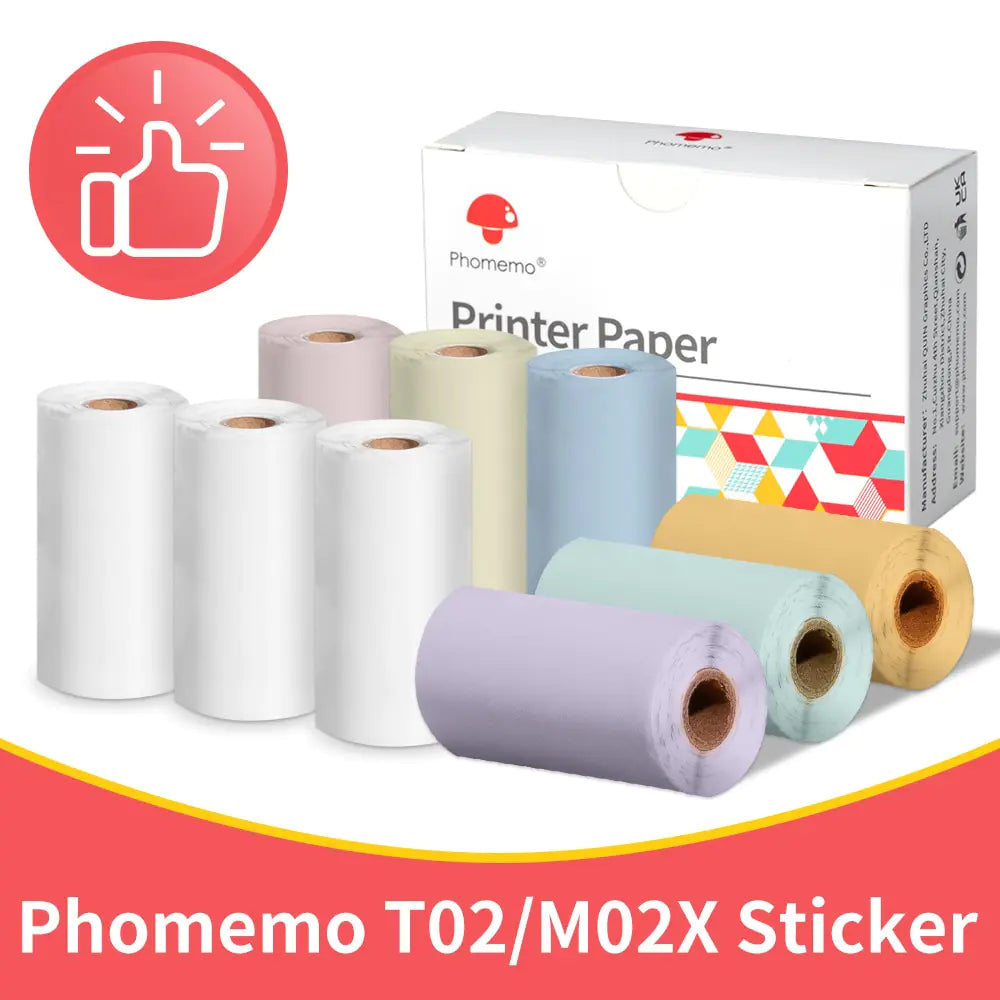 Phomemo 3 Rolls Self-adhesive Transparent Sticker Thermal Paper