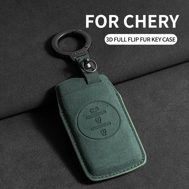 Suede Car Protector Cover Remote Fob Holder chain For Chery Tiggo 8 Arrizo 5 7 Pro Eq7 5x 3x Tiggo 7 Gx Pro 2020