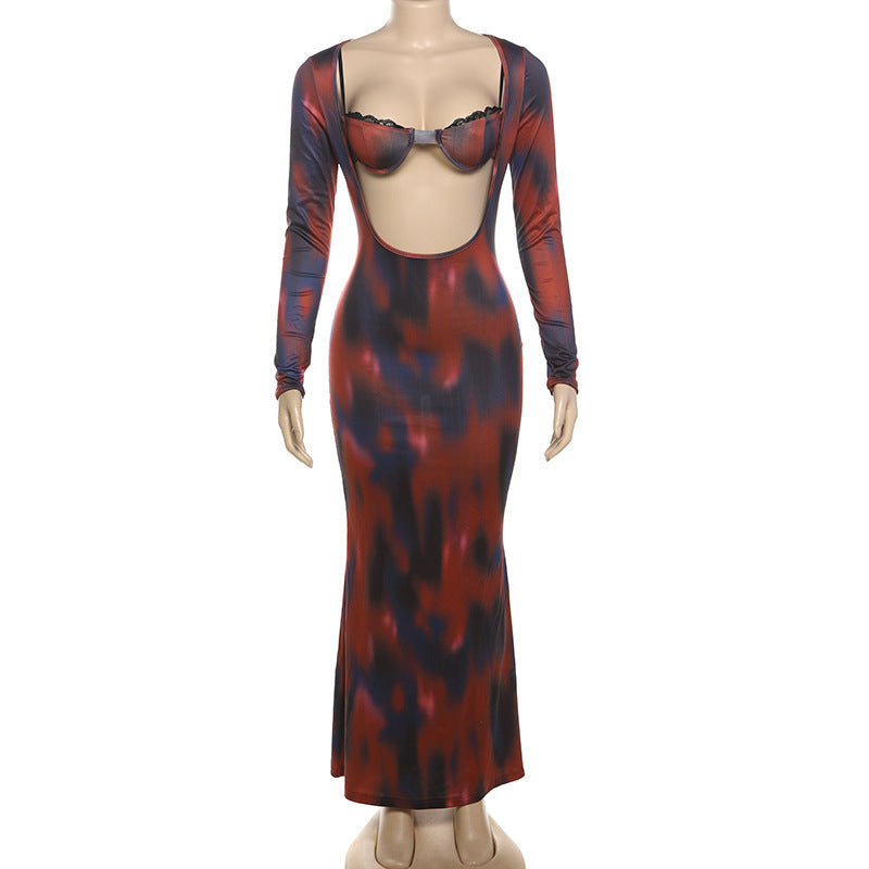 Let Me Think Long Sleeve Maxi Dress Raspberry Rhapsody