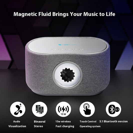 Magnetic Fluid Wireless Charger Bluetooth Stereo 3D Surround Bass Desktop Computer Desktop Speaker