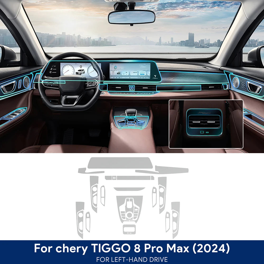 For Chery Tiggo 8 Pro 2021-2024 Gearbox Panel Navigation Screen Anti-Scratch Sticker Automotive Interior TPU Protective Film