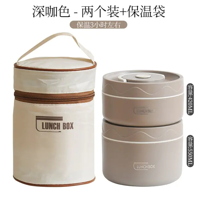 Lunch Box Portable Insulated Lunch Container Set Stackable Bento Stainless Steel Lunch Container