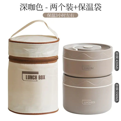 Lunch Box Portable Insulated Lunch Container Set Stackable Bento Stainless Steel Lunch Container