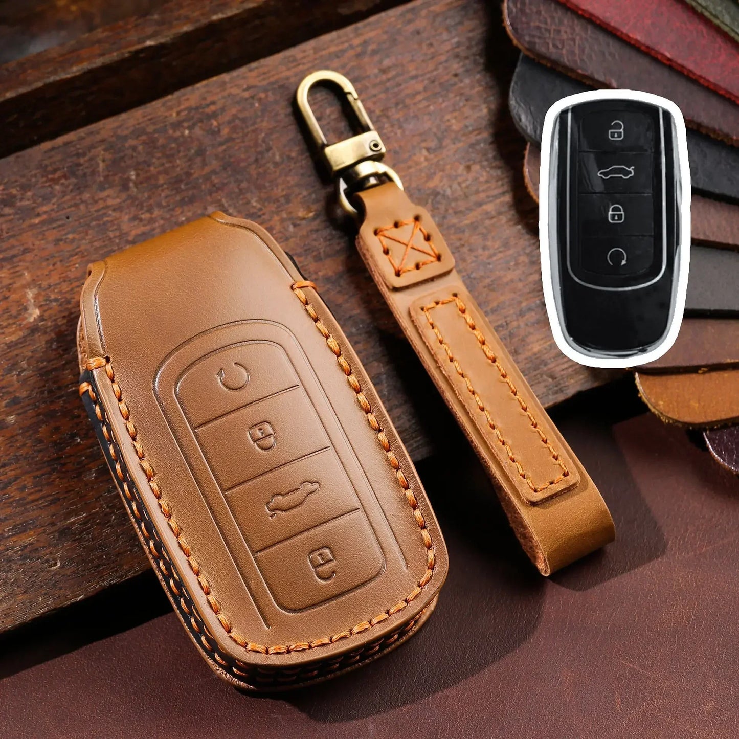 For 2021 Chery Tiggo 8 Pro Tiggo 8plus New 5 Plus 7pro Omoda Leather Car Key Case Cover Car Accessories