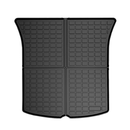 Tesla Model Y Floor Mat & Cushion Set - Full Car Coverage, Rubber Material, Tailored for Standard & Seven-Seater Models