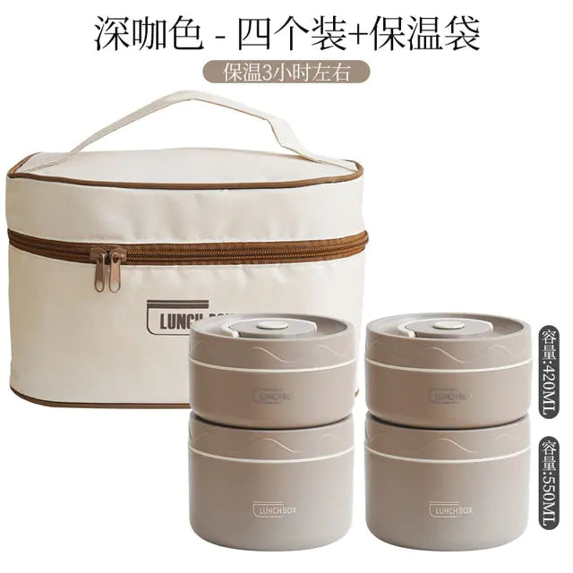 Lunch Box Portable Insulated Lunch Container Set Stackable Bento Stainless Steel Lunch Container