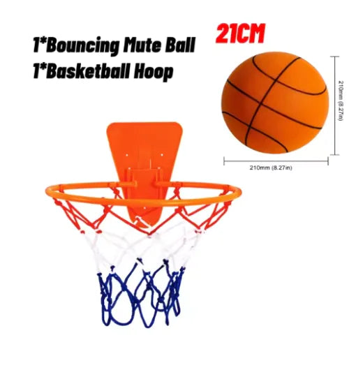 Kids' Silent Bouncing Basketball – Soft, Squeezable, and Mute for Indoor Play