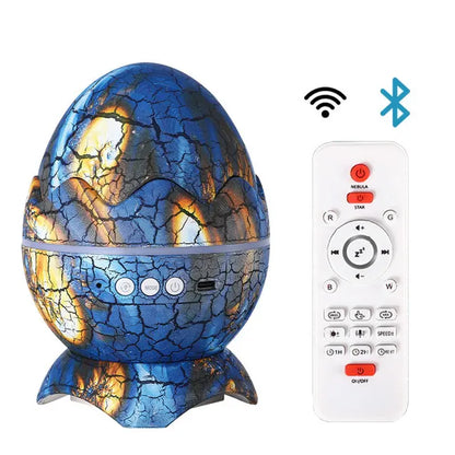 Dinosaur Egg Galaxy Projector: Cosmic Lights, Wireless Music, & White Noise for Kids and Adults