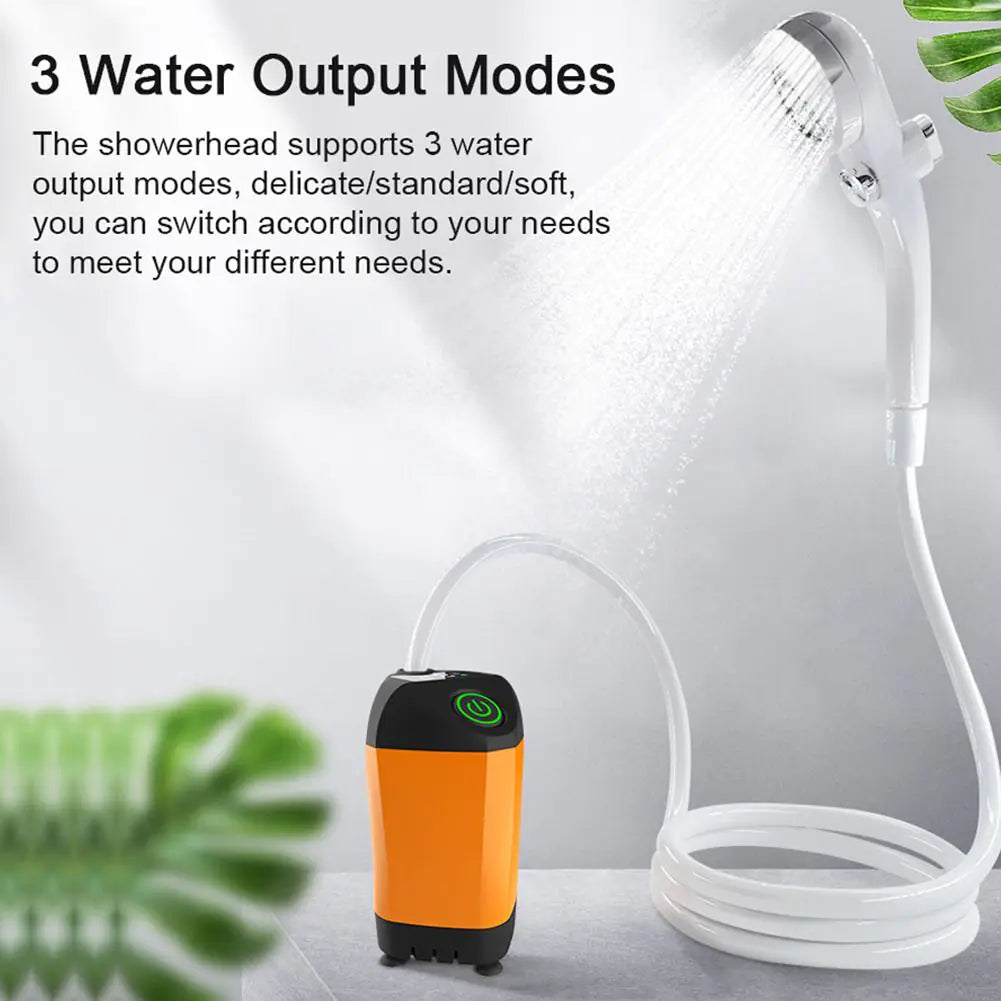 Outdoor Camping Shower Portable Electric Shower Pump IPX7 Waterproof with Digital Display for Camping Travel Beach Pet Watering