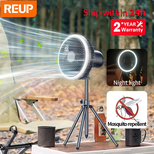 REUP Portable Camping Fan - Compact, Battery-Powered for Outdoor Adventures | Stay Cool Anywhere