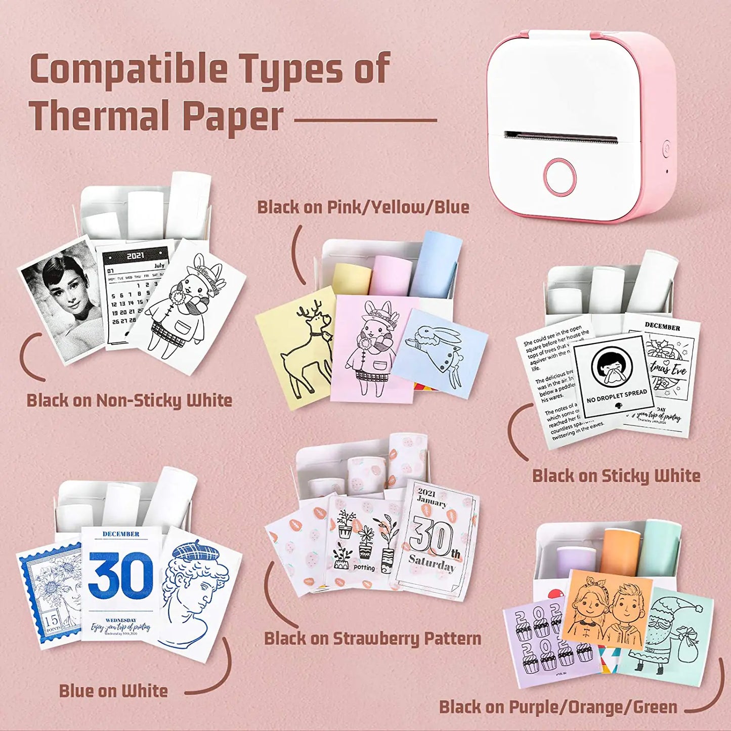 Phomemo 3 Rolls Self-adhesive Transparent Sticker Thermal Paper