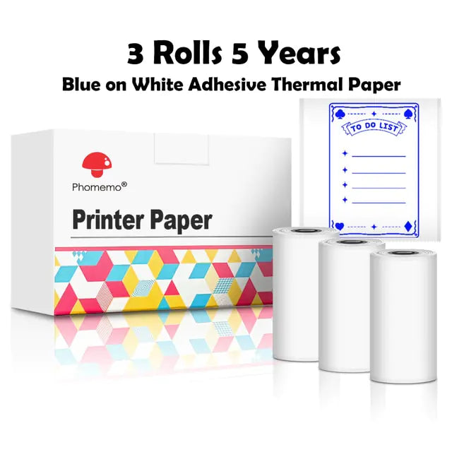 Phomemo 3 Rolls Self-adhesive Transparent Sticker Thermal Paper