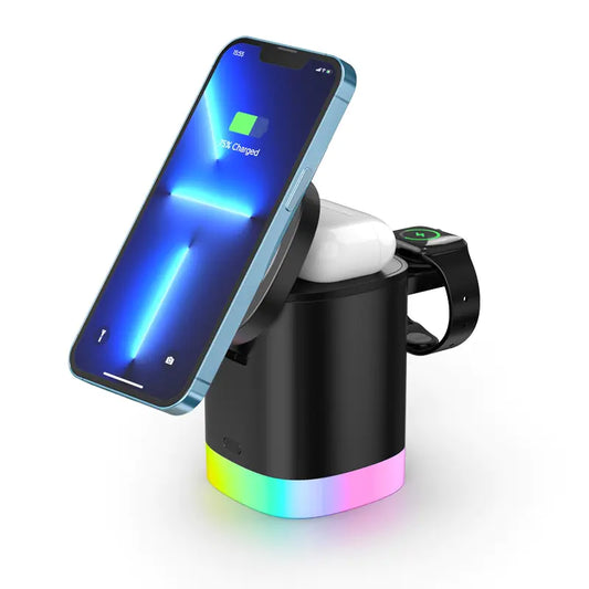 3 in 1 Macsafe Cube Charger Sradle Magnetic Wireless Stand