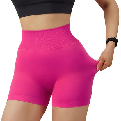 Sports Shorts Women High Waist Workout Seamless Fitness Yoga Shorts