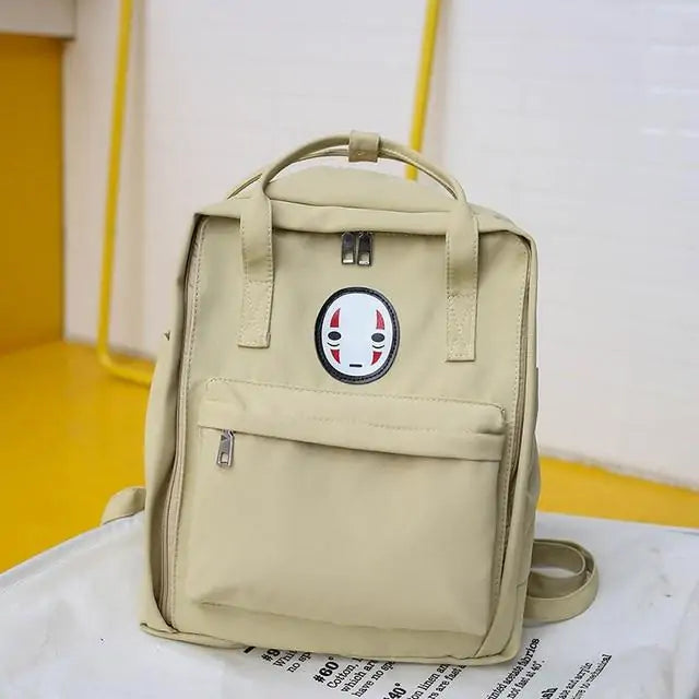 Cute No Face Canvas School Bag