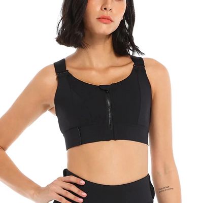 Women’s Sports Bras - Shockproof Front Zipper Yoga Vest with Adjustable Straps | Gym Fitness Athletic Crop Top