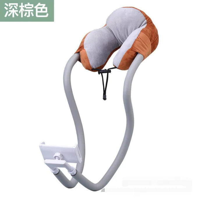 U-Shaped Neck Pillow with Gooseneck Phone Holder - Ultimate Travel Comfort & Convenience