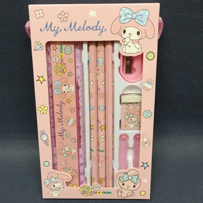 Sanrio Stationery Set Pencil Eraser Ruler