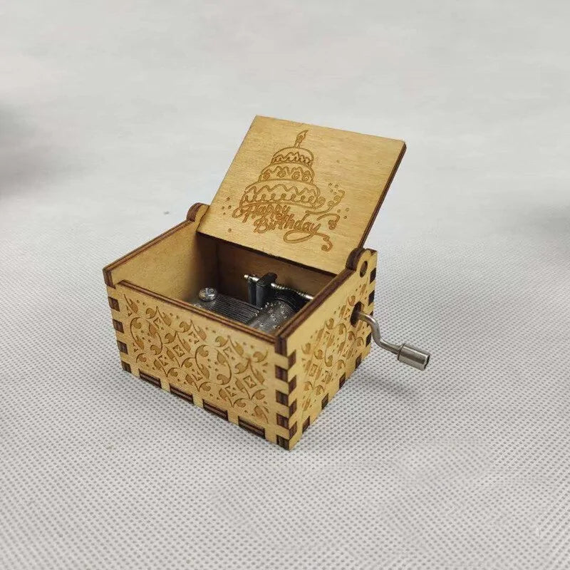 Hand-Cranked Wooden Music Box