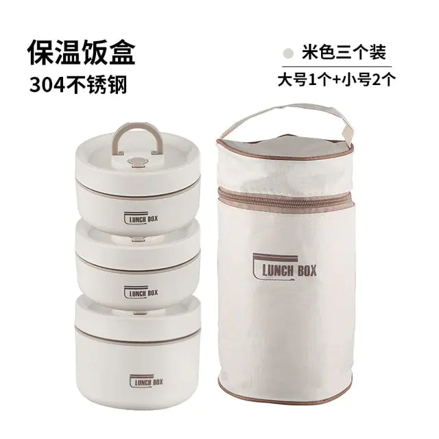 Lunch Box Portable Insulated Lunch Container Set Stackable Bento Stainless Steel Lunch Container