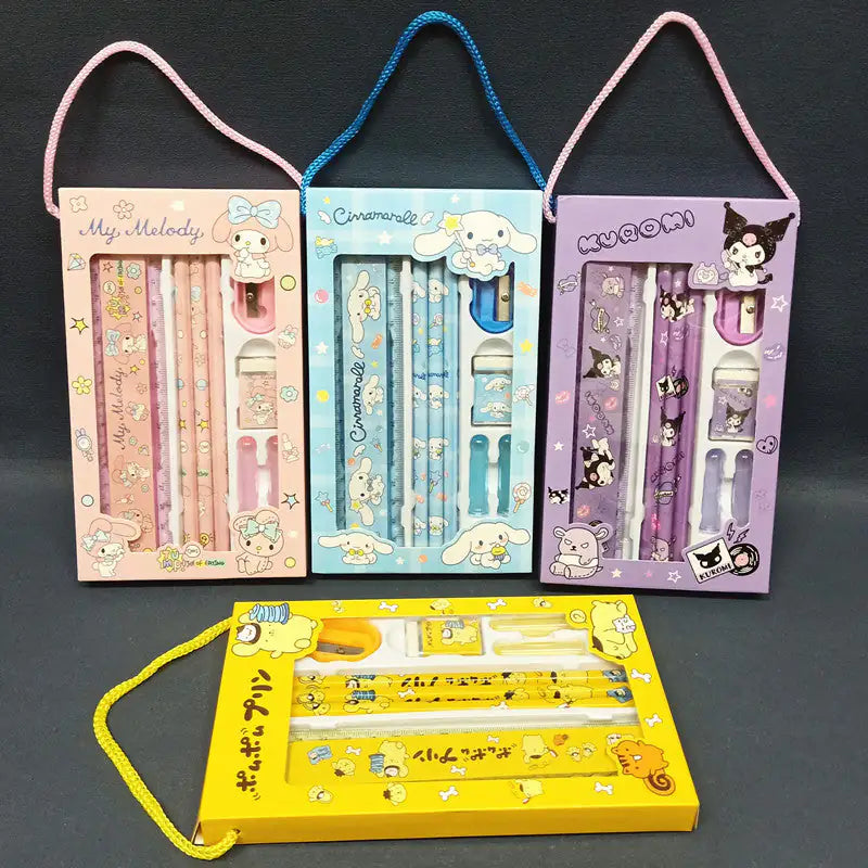 Sanrio Stationery Set Pencil Eraser Ruler