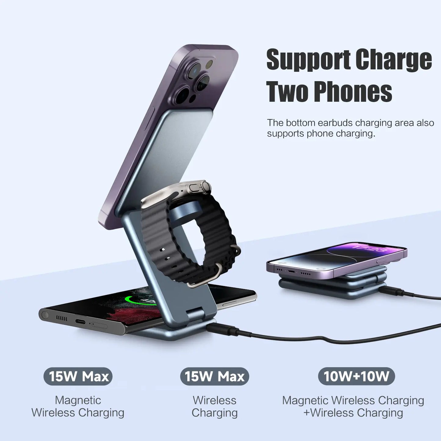 30W Magnetic Wireless Charger 3-in-1